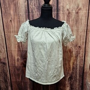 One September Embroided Puff Sleeves Cottage Core Blouse Womens Size Small!
